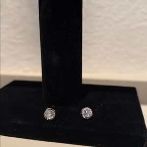 Sparkly Rhodium-plated studs